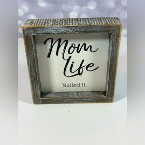 🌱mom Life Wood Sign